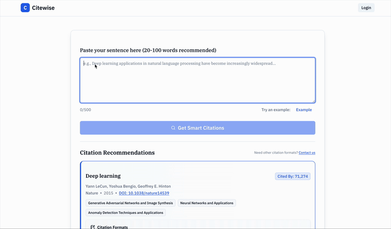 Citewise Product Screenshot
